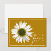 Witte Echinacea Mosterd Achtergrond Bedankt Briefkaart (Voorkant / Achterkant)