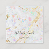 Witte edelsteen textuur achtergrond vierkante visitekaartje (Voorkant)