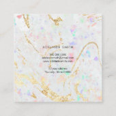 Witte edelsteen textuur achtergrond vierkante visitekaartje (Achterkant)