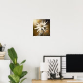 Witte Edelweiss Bloemenkunst Print Poster (Thuiskantoor)