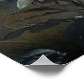 Witte Edelweiss Bloemenkunst Print Poster (Hoek)