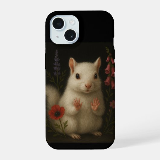 Witte eekhoorn iPhone 15 case (Achterkant)