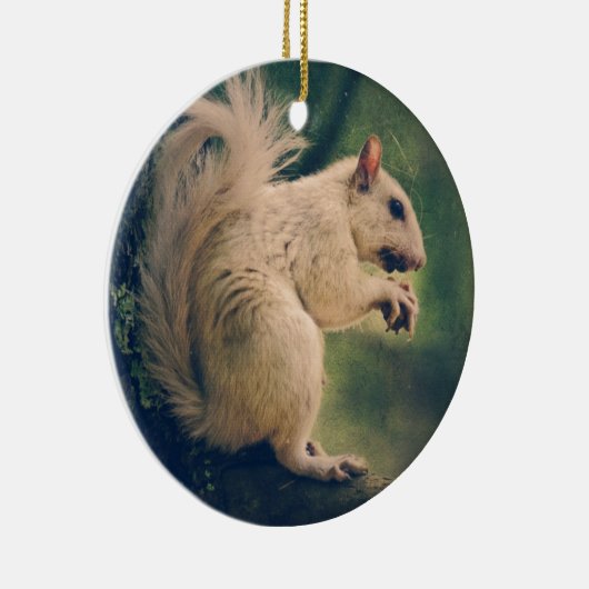 Witte eekhoorn keramisch ornament (Rechts)