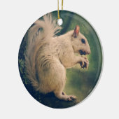 Witte eekhoorn keramisch ornament (Links)