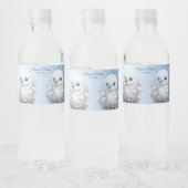Witte Eend Blauw Bloemen Water Flesje Label Waterfles Etiket (Flessen)