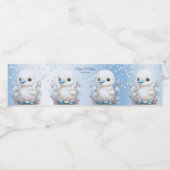 Witte Eend Blauw Bloemen Water Flesje Label Waterfles Etiket (Enkel label)