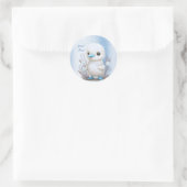 Witte eend blauw bloemige Sticker (Tas)