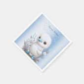 Witte eend blauwe bloemetjesservetten servet (Hoek)