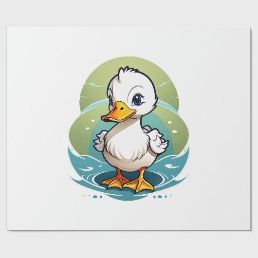 witte-eend cadeaupapier (Vlak)