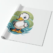 witte-eend cadeaupapier (Uitgerold)