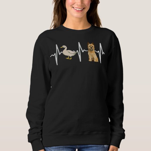 Witte Eend Cairn Terrier Hartslag Hond Trui (Voorkant)