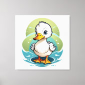 witte eend canvas afdruk (Voorkant)