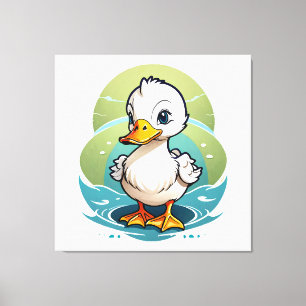 witte eend canvas afdruk