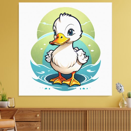 witte eend canvas afdruk (Insitu (Woonkamer))