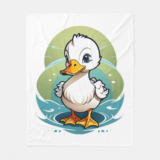 witte-eend fleece deken (Voorkant)