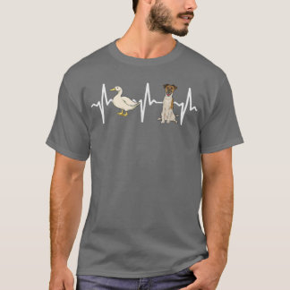 Witte Eend Gladde Fo Terrier Hartslag Hond Liefheb T-shirt