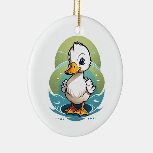 witte-eend keramisch ornament (Rechts)