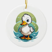 witte-eend keramisch ornament (Voorkant)