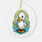 witte-eend keramisch ornament (Links)
