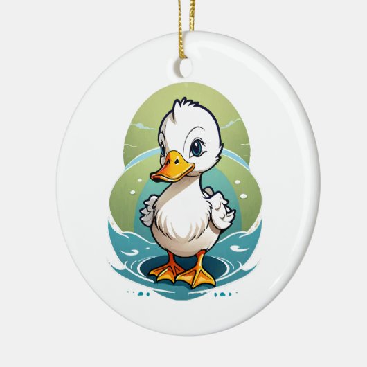 witte-eend keramisch ornament (Links)