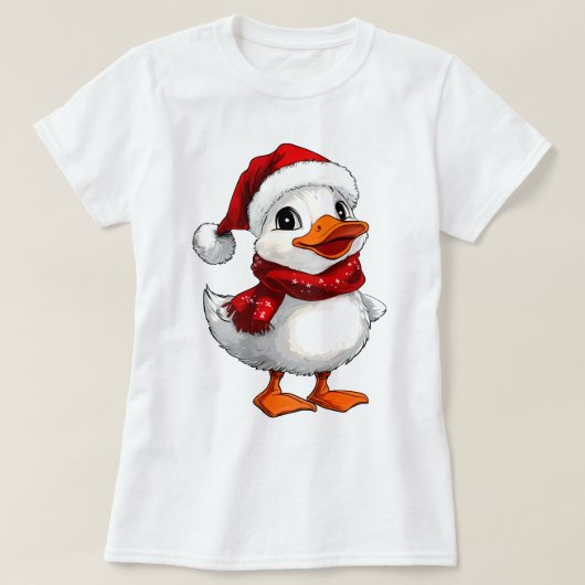 Witte eend kerst t-shirt (Design voorkant)