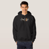 Witte eend pomeraanse hartslag hond hoodie (Voorkant volledig)