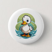 witte-eend ronde button 5,7 cm (Voorkant)