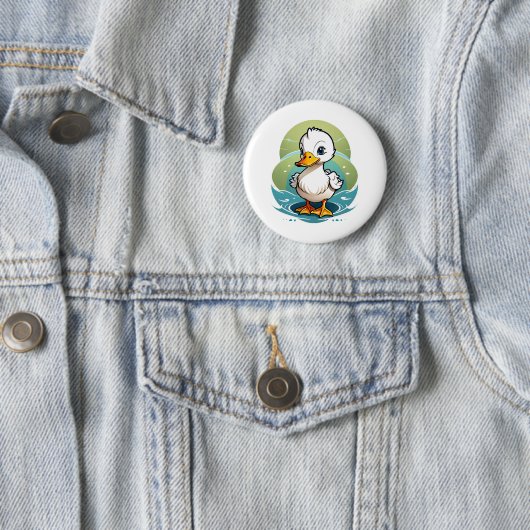 witte-eend ronde button 5,7 cm (In situ)