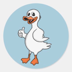 Witte eend ronde sticker