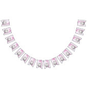 Witte Eend Roze Bloemen Bunting Vlag Vlaggetjes (Alle)