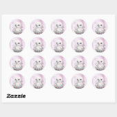 Witte eend roze bloemige Sticker (Vel)