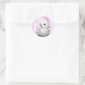 Witte eend roze bloemige Sticker (Tas)