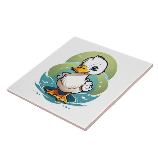 witte-eend tegeltje (Zijkant)
