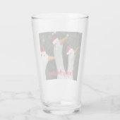 Witte eenden dragen rode kerstmutsen vakantie glas (Achterkant)