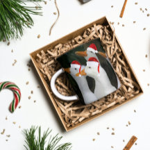 Witte eenden dragen rode kerstmutsen vakantie