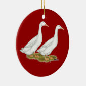 Witte eenden keramisch ornament (Rechts)