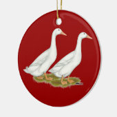 Witte eenden keramisch ornament (Links)