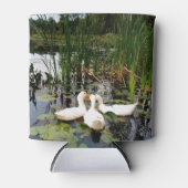 Witte eenden, lendenkussens, cattails, meeroever blikjeskoeler (Voorkant)