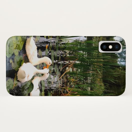 Witte eenden, lendenkussens, cattails, meeroever Case-Mate iPhone case (Achterkant (horizontaal))