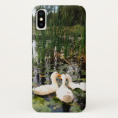 Witte eenden, lendenkussens, cattails, meeroever Case-Mate iPhone case (Achterkant)