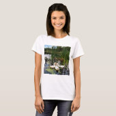 Witte eenden, lendenkussens, cattails, meeroever t-shirt (Voorkant volledig)