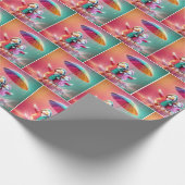 Witte eenden lopen in de regen cadeaupapier (Hoek)