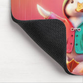 Witte eenden lopen in de regen muismat (Hoek)