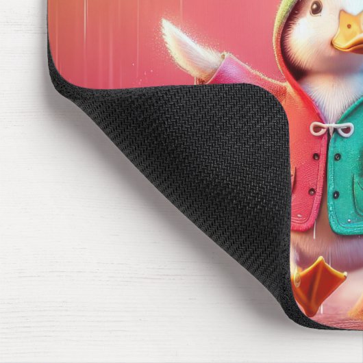 Witte eenden lopen in de regen muismat (Hoek)