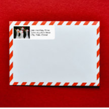 Witte eenden met rode kerstmutsen Retouradres