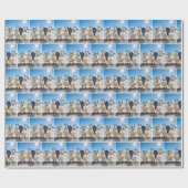 Witte eenden met snorkelapparatuur cadeaupapier (Vlak)