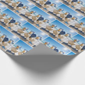 Witte eenden met snorkelapparatuur cadeaupapier (Hoek)