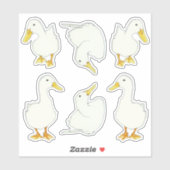 Witte eenden op maat gesneden Stickers (Vel)