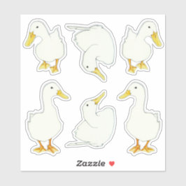 Witte eenden op maat gesneden Stickers