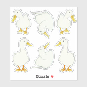 Witte eenden op maat gesneden Stickers